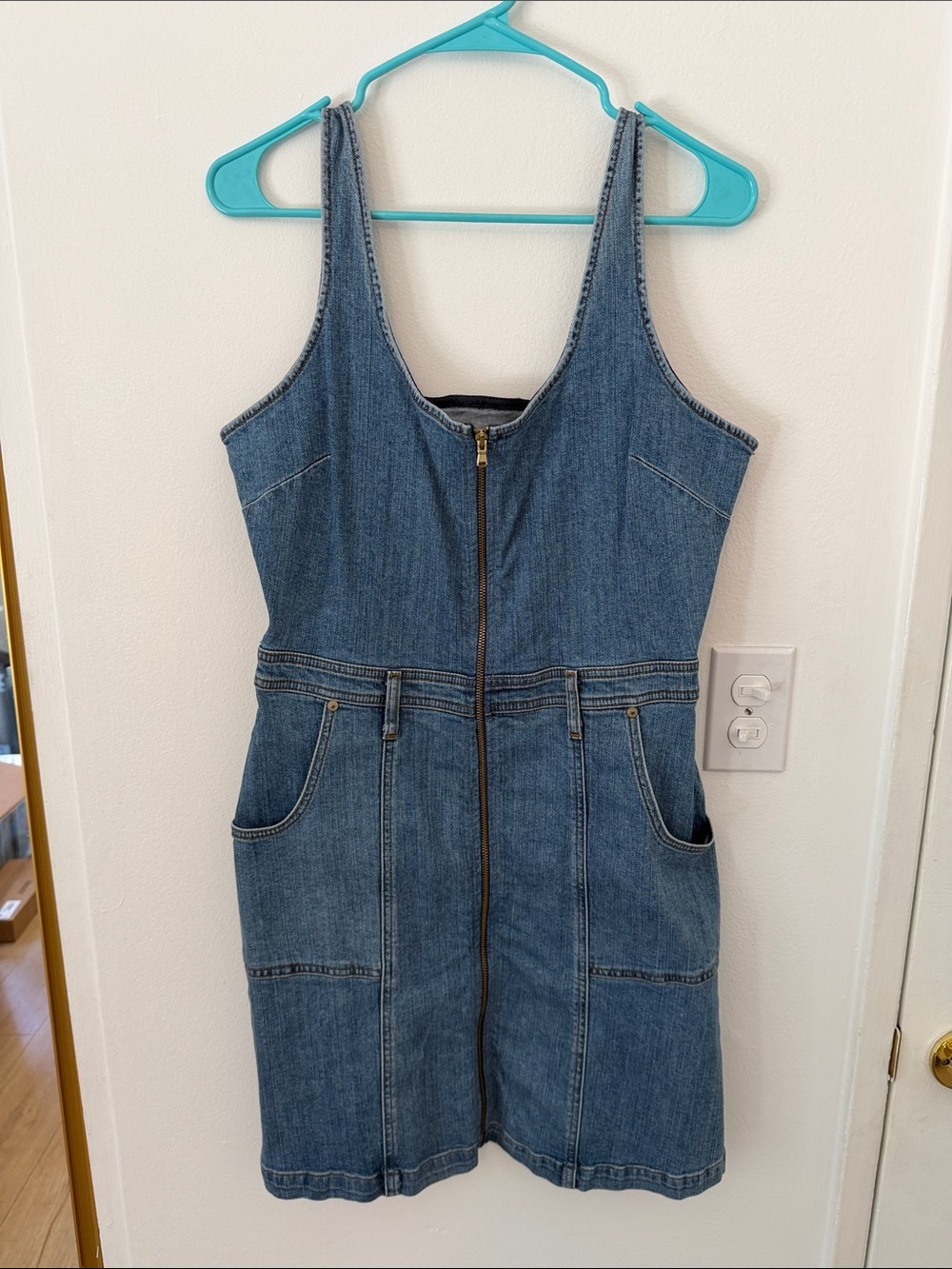 Denim Zip-Front Mini Dress by 7 for All Mankind